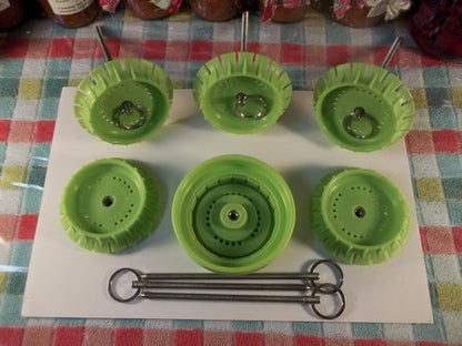 4 Pickle Pusher Small Batch Fermentation Kits. Complete with Airlock and Weight-Replacement. BPA Free. Holds 25X More Than Fermenting Weights. Fits Widemouth Mason Jars Not Included