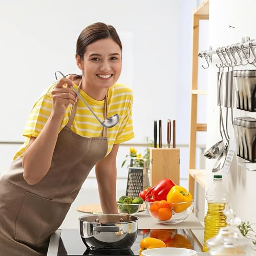 meekoo 1 Pieces Stainless Steel Ladle Soup Handle Ladle with Pouring Rim for Kitchen Cooking Soup Sauce (2 oz) - size: 2 oz
