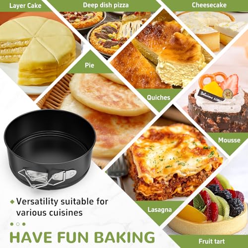 ZeroPone 4 Inch Mini Springform Pan, Non-stick Cheesecake Pan, Spring Form Pans for Baking, Springform Pans with Removable Bottom, Round Cake Pans, Small Cake Mold for Mini Cheesecake Pizza - size: 4 Inch