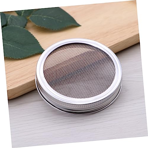 Sprouting Lids for Mason Jars Set of 4 Stainless Steel Wide Mouth Covers 2.75 Inch with Removable Screen for Seed Sprouting Spice Sifting and Kitchen Use