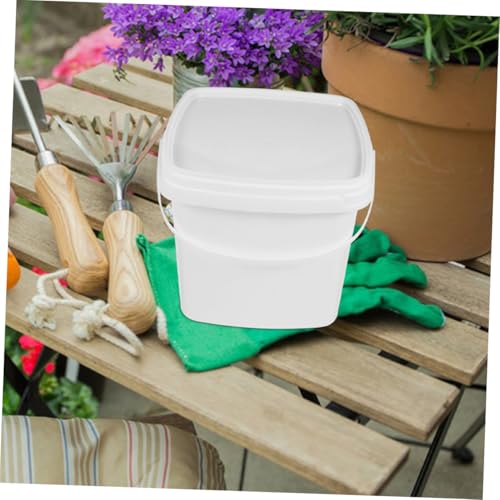 SOLUSTRE 2pcs Plastic Buckets Bulk Square Food Grade Bucket Lids Brining Container Lid Kitchen Containers - color: White