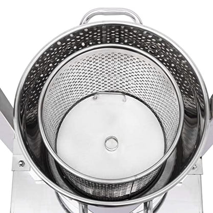 13L/3.4gal Manual Fruit Wine Press, DIY Large Fruit Honey Presser Beeswax Extractor Beekeeping Machine Stainless Steel Household Grape Fruit Juice Wine Making Equipment - size: 13L/3.4gal, Silver
