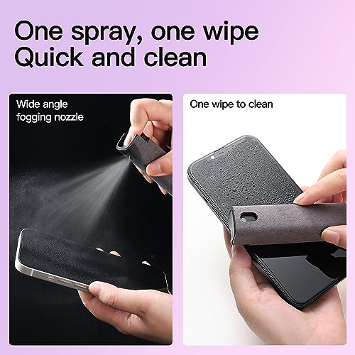 CUIUD Touchscreen Screen Cleaner Kit 2 Pcs, Phone, Tablet and Car Screen Cleaner, Two in One Spray and Microfiber Cloth(2 Pack Pink) - color: 2 Pcs Pink