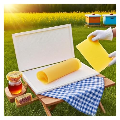 Beeswax Foundation Sheet Mold, Natural Beeswax Foundation Sheets - 220x420mm, 4.9mm/5.4mm Eye Comb Press Tool for Beekeeping Supplies & Equipment(41.5 * 19.5 4.9mm) - size: 41.5*19.5 4.9mm