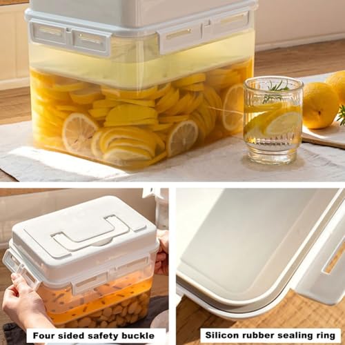 Kimchi Container, 4L Leakproof Airtight Fermentation and Storage Container with Inner Vacuum Lid and Press Plate, for Kimchi Sauerkraut Pickles and Preserved Food