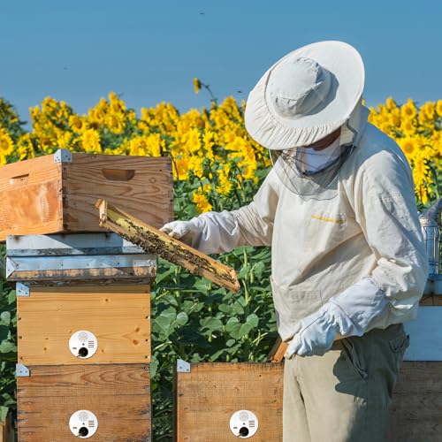 12Pcs Bee Hive Box Entrance Gates, Big, Round Stainless Steel | Beekeeping Supplies, Beehive Kits, Entrance Disk Gate - size: Big