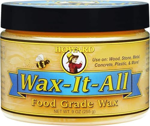 Howard Products Food-Grade Wax Paste | For Wood & Metal | Water-Resistant | With Beeswax & Carnauba | 9 Fl oz, Pack of 6 - size: 9 Ounce (Pack of 6)