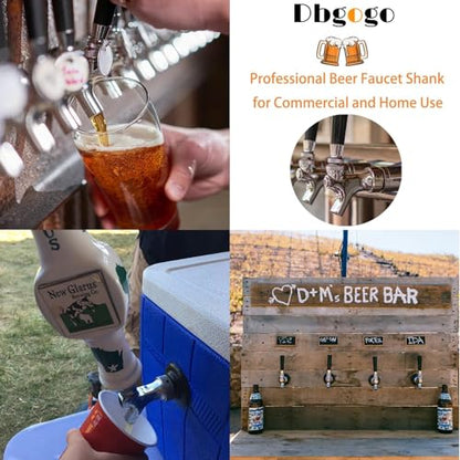 1-1/2'' Draft Beer Faucet Shank, 1/4'' Beer Line Barb No Leak No Drip No Stick Stainless Core Kegerator Brew Tap Beer Shank Dispenser Self-Closing Spring Tap Brush Spanner Wrench Hose Clamp - size: 1-1/2''