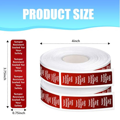 Outus 1000 Pcs Tamper Evident Labels Rolls Adhesive Safety Stickers 0.75 x 3.5'' Tamper Evident Tape for Security Food Delivery Bag Closure Container Box Jar Mailing Packaging Sealing (Red) - color: Red