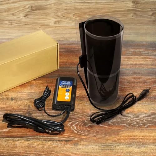 Fermentation Heater with Digital Thermostat – 11" x 6" Heating Pad for Carboys, Kombucha, Wine & Beer Brewing – Fits 1-3 Gallon Fermenters – Home Brew Belt with Temp Controller - size: 11” x 6” (With Thermostat)