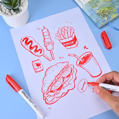 Red Permanent Markers Bulk, 75 Count, Quick Drying and Fade Resistant, Fine Point Marker works on Paper, Plastic, Metal, Wood, Perfect for Classroom, Home, Office - size: 1 Count (Pack of 75)