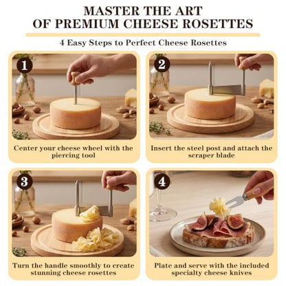 Girolle Cheese Shaver & Cheese Curler Wheel Flower Cutter | Girolle cheese shaver & cheese curler wheel kit. This cheese flower cutter creates perfect flowers from cheese wheel.