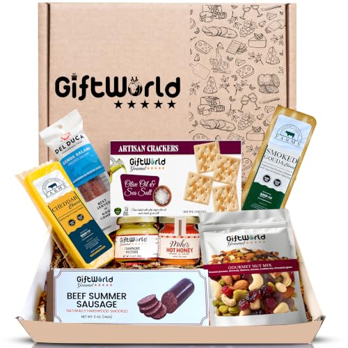 Charcuterie Meat and Cheese Gift Basket, Charcuterie Board Food Items, Food Gifts for Men, Meat Sampler For Men, Tailgating, Business, Congratulations, Care Packages, Thanksgiving and Christmas Gift (8-item Bundle) - size: Regular Ultimate without Chocola