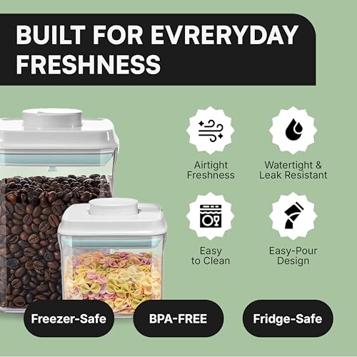 Bop Top Airtight Food Storage Containers with Lid 8 Cups / 67 oz | Kitchen Canister Sets | Air Tight Pantry Container | Pop Top Dry Food Storage Containers for Snacks, Sugar, Flour, Baking, Pasta - color: 67 oz