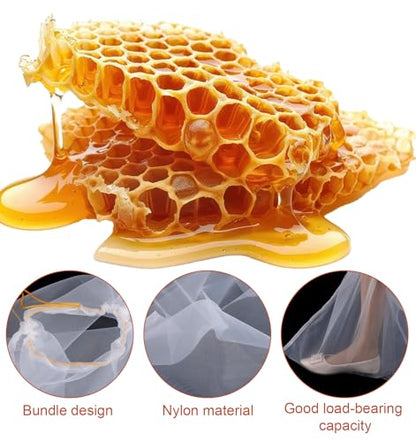 4 Pcs Cheesecloth Bags for Straining, Ultra-Fine Reusable Cheese Cloth Bag for Straining, Adjustable Drawstring Beginner Honey Extractor Equipment for 5 Gallon Bucket (Washable)