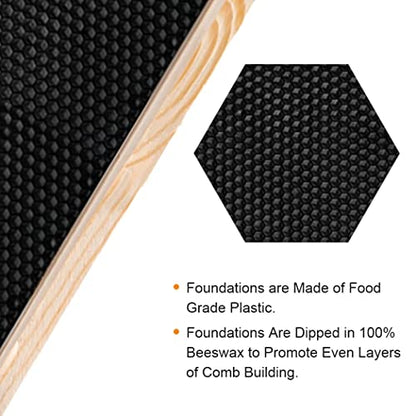 8-Frame Beehive Box Langstroth Deep Brood Box Dipped in 100% Beeswax Includes Wooden Frames & Waxed Foundations (Unassembled) - size: 8-frame deep box