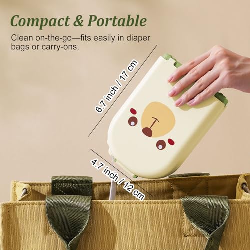 Travel Baby Bottle Cleaner Kit with Storage Case – 6-in-1 Compact Bottle Brush Set for Infant Feeding, Breast Pump Parts & On-The-Go Washing – Baby Travel Essentials for Flying (Green) - color: Green