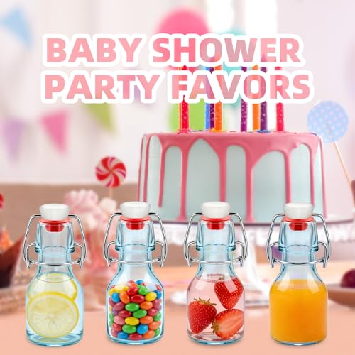 4Pcs 2oz Swing Top Glass Bottles,Flip Top Glass Bottle with Lids Sealable Kombucha Bottle for Brew Beer Syrup Vanilla Extract Air Tight Bottles (Blue) - color: Blue