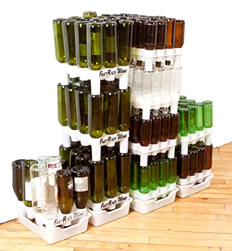FASTFERMENT - 12-Bottle Drying Rack & Tray| Bottle Drying Tree Alternative | Dry & Store your Wine or Bomber/Belgian Bottles | Stackable | White | Dishwasher Safe | Home Brewing Supplies