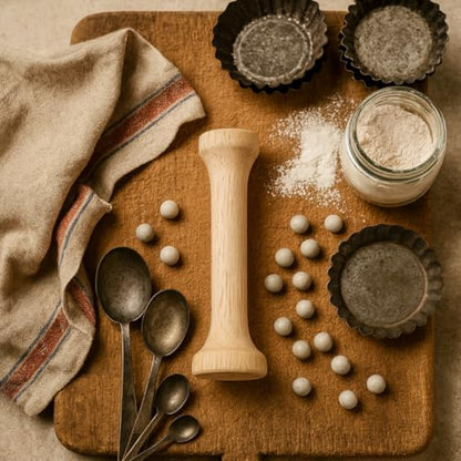 Mrs. Anderson’s Baking Dual-Sided Pastry Dough Tart Tamper, Hardwood, 6-Inches - style: Dual-Sided Dough Tamper