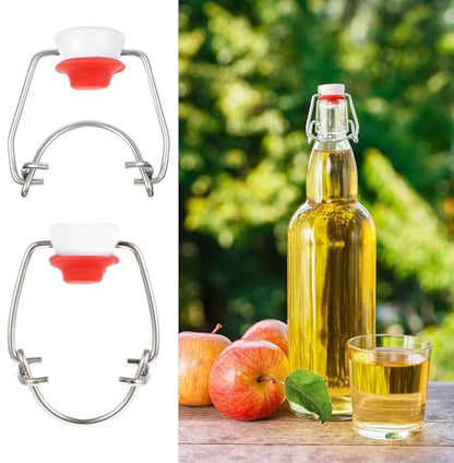 8 Pcs Flip Top Bottle Replacement Caps w/ 8 Sealing Silicone Gasket, Airtight Lids Leakproof Flip Top Stopper for 18mm Glass Bottles Swing Top Lids Fit 8/17.5/26/35oz Beer Bottles (8Pcs) - size: 8Pcs