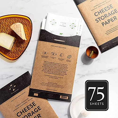 Formaticum 75-Pack Zero Cheese Storage Paper, 9 x 13 Inches | Compostable, Biodegradable, Plastic-Free, Keeps Cheese and Charcuterie Fresh