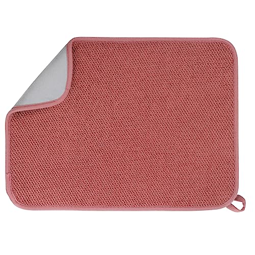 GeeRic Microfiber Dish Drying Mat, Super Absorbent Kitchen Dish Drying Pad, Reversible for Countertop, 12*16 inch Red - color: Red, size: 12*16 inch