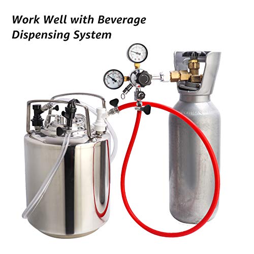 MRbrew 2 Pairs Ball Lock Disconnect Set, Home Brew Ball Lock Corny Keg Fittings for Keg Posts Coupler, with Stainless Steel 5/16'' Gas & 1/4'' Liquid Barbs & Extra 4 Hose Clamps & MFL Swivel Nuts - size: 2 Pairs