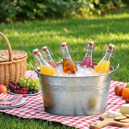 Clear Glass Bottle with Swinging Top for Airtight Lids, Beer Bottles with Flip Caps, Home Brewing and Fermentation Kombucha, Vanilla Extract, Beverage, Water, Kefir (12OZ) - size: 12 Ounces