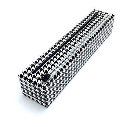 Chicwrap Houndstooth Refillable Plastic Wrap Dispenser - One 12" x 250' Roll of Professional Grade Plastic Wrap - BPA Free and Kosher Certified - Reusable Dispenser w/Slide Cutter - style: Houndstooth
