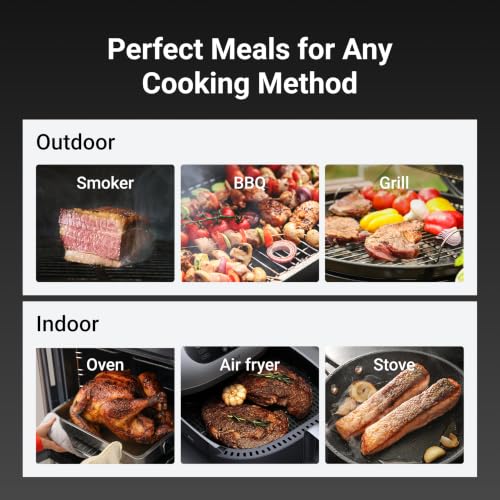 ThermoMaven Sub-1G Wireless Meat Thermometer, 2 Probes WiFi Thermometer | 3000FT Open Range, Smart App + Base Control, 6 Sensor NIST ±0.5°F Accuracy, BBQ Smoker Grill Oven, Brisket Steak Turkey Pork - color: Orange-Dual Probe