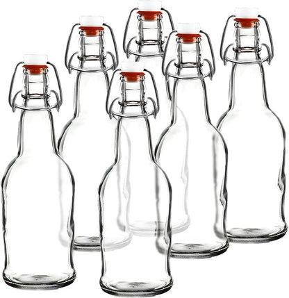Easy Cap Beer Bottles - Kombucha Bottles - 16 oz. - Clear flip top 6 pack - EZ Cap Original Cherry Blossom Hardware