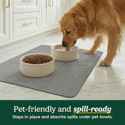 Cuisinart Coffee Mat for Countertop (2 Pack)–Quick-Dry Absorbent Coffee Bar Mat for Espresso Machines & Brew Stations, Also Use as a Dish Drying Mat on Kitchen Counter, Non-Slip, Easy Care, 15” x 20” - color: Gray