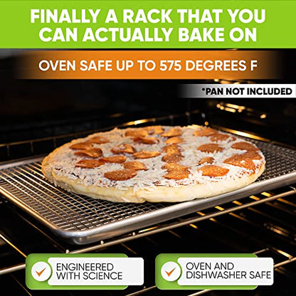 Spring Chef 11.5" x 16.5" Stainless Steel Cookie Cooling Rack - Oven Safe - Baking Rack for Bacon, BBQ, Jerky, Bread, Pizza, Cake - Fits Half Sheet Roasting Pan - Dishwasher Safe - size: 11.5"x16.5", style: 1 Pack