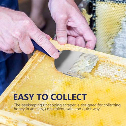 BESTonZON Beekeeper Honeycomb Scraper and Honey Shovel Beekeeping Tool for Extracting Honey with Uncapping Fork Durable Apiary and Hive Supplies