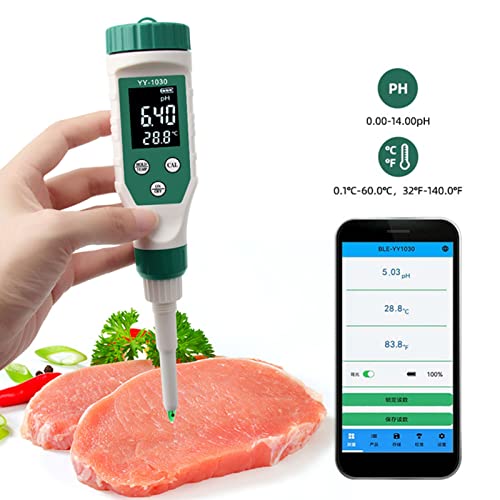 FLEXMAN Digital Ph Meter, Smart BT PH Tester, Dough Alkali Waterproof Tester, Soil Matrix Acidity Meter for Baby Food Supplement Cheese Cosmetics