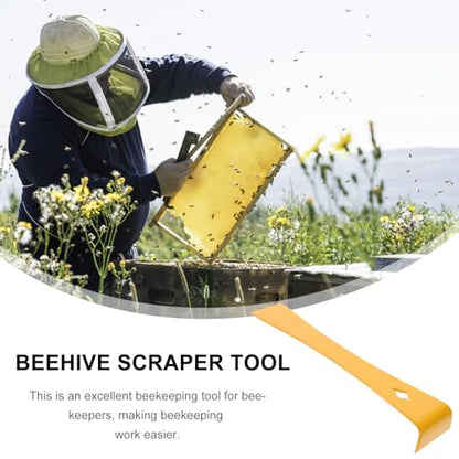Abaodam 2pcs Stainless Steel Hive Scraper for Beekeeping with Smooth Surface and Rust-Resistant Yellow Coating, Sturdy Hive Tool for Beekeepers Working with Beehives