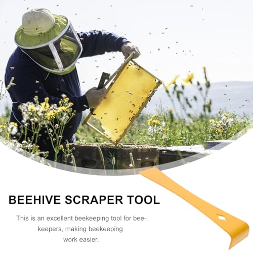 2pcs Stainless Steel Beekeeping Hive Scraper Tools with Yellow Handle for Scraping Propolis and Easy to Clean, Sturdy Beehive Tool for Beekeepers