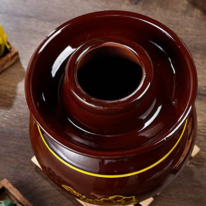 Ceramic Pickle Jar with Lids,Large Traditional Chinese Porcelain Pickle Jar Pickling Jars,Ceramic Fermentation Crock with Water Seal Airlock Lid,Sauerkraut Crock L (Small - size: Small