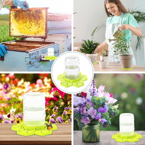2 Pack Bee Feeder for Mason Jar, Silicone Bee Watering Station, Compatible with Regular and Wide Mouth, Bee Feeders for Hives, Beekeeping Supplies, Bee Waterer for Outside Garden(Yellow) - color: Yellow-2pack