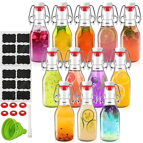 ZEBEIYU 12 Pack 4 oz Swing Top Glass Bottles,Flip Top Glass bottles with airtight Caps for Home Brewing Beer,Kombucha,2nd Fermentation,Kefir,Beverages,Soda,Oils,Vinegar,Limoncello,Vanilla extract - size: 4 oz