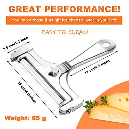 Boao 2 Pack Wire Cheese Slicer Stainless Steel Handheld Cheese Cutter Angle Adjustable Shaver Replacement Kitchen Cooking Tool for Mozzarella Cheddar Gruyere(Silver) - color: Silver