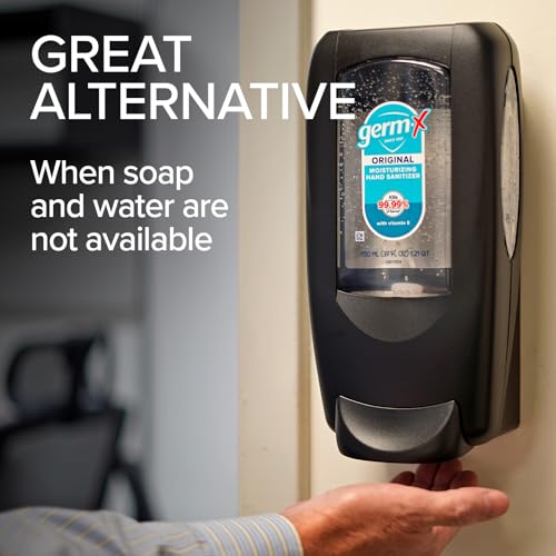 Germ-X OmniPod Hand Sanitizer Starter Kit, Durable & Sleek Wall-Mount Dispenser & 1150mL Refill Pod, No Rinse Moisturizing Formula, Suitable for Home, School, Office, Gym, Restrooms - style: Dispenser Kit