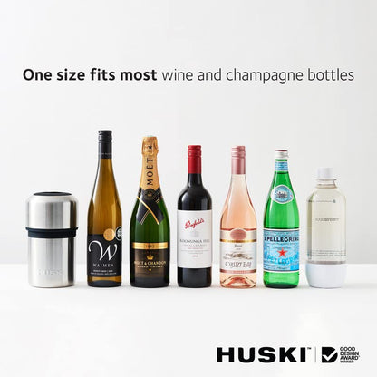 Huski Wine Chiller | Award Winning Iceless Design | Keeps Wine Cold up to 6 Hours | Wine Accessory | Next Generation Ice Bucket | Fits Some Champagne Bottles | Perfect Gift for Wine Lovers (Black) - color: Matte Black