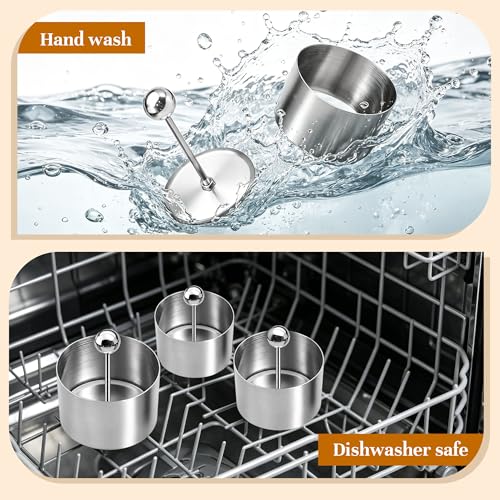 3 Pcs Cake Ring Molds for Cooking with 3 Pusher - Sizes 2-3In Mini Round Baking Rings, Stainless Steel Food Molds Rings for Small Mousse Cheesecake Pastry Crumpets
