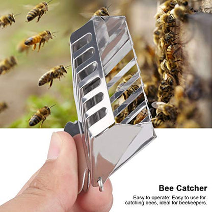HERCHR Bee Catching Tool, 2Pcs Bee Queen Clip Beekeeping Stainless Steel Bee Queen Catchers Cages Beekeeper Catching Apiculture Beekeeping Tool