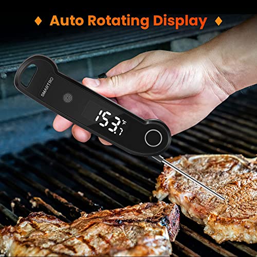 SMARTRO ST49 Digital Thermocouple Instant-Read Meat Thermometer with Ambidextrous Backlit for Food, Grilling, BBQ, Kitchen Cooking, Oil Deep Frying and Candy - color: Black