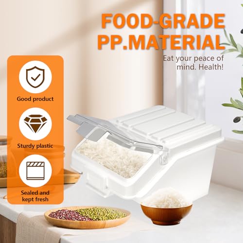 Flour Bin, 10 lb Stackable Kitchen Ingredient Storage Container with Lid - Food Pantry Organizer for Flour, Sugar, Rice, Baking,Dog Food Supplies (10lb) - size: 10lb