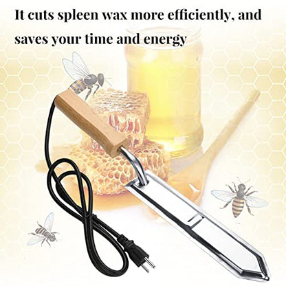 Electric Beekeeping uncapping Knife for Beekeeper bee Keeper Honey Wax Scraper, Stainless Steel Honey uncapping Cutter Tool with Efficient Heating, Time Saving (US Plug)