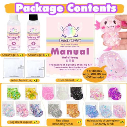 Taba Squishy Making Kit Clear Gel Flex Rubber Crystal Liquid Silicone 6.8oz Pack - color: Clear Gel Pack 6.8oz